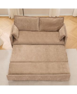 Streamdale Ergonomic Sofa Bed with Storage & Charging - Chenille Convertible Sleeper