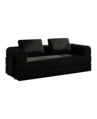 Streamdale Convertible Sleeper Sofa Bed with Pillow - Corduroy Folding Mattress Couch - Black