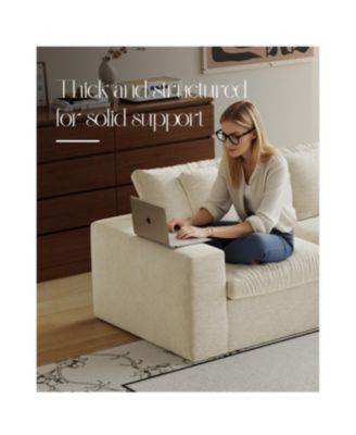  Modular Sectional Sofa, Modern Minimalist Corduroy Couch, Sleeper Sofa