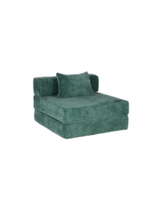 Streamdale Compression Sofa, Convertible Floor Sofa Bed, Single Seater Modular Sectional, Dark Green