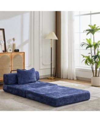 Streamdale Compression Sofa, Convertible Floor Sofa Bed, Single Seater Modular Sectional, Dark Blue