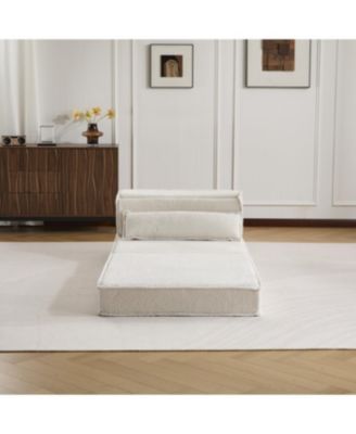 Compression Sofa, Convertible Floor Sofa Bed, White