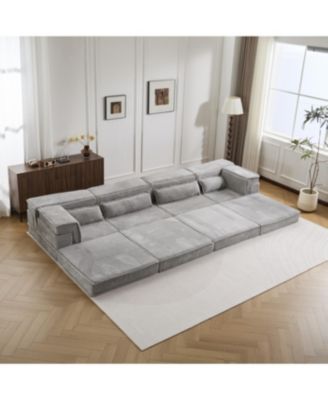 Streamdale Compression Sofa, Convertible Floor Sofa Bed, Modular Sectional Sofa, 4 Seater
