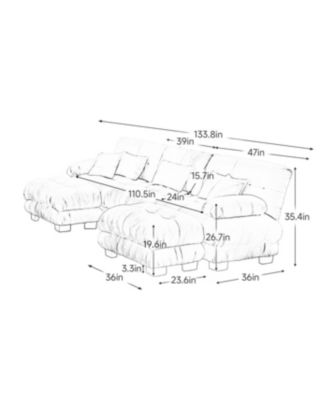 Streamdale Luxury Modular Sectional Sofa Couch - Oversized U Shaped Cloud Couch