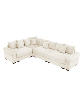 Oversized Cloud Modular Sectional Couch, Convertible, Deep Seat, Cream