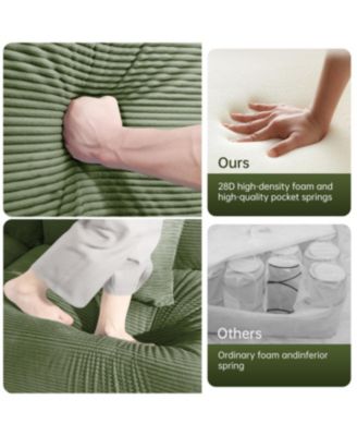 Oversized Cloud Modular Sectional Couch, Convertible, Deep Seat, Green