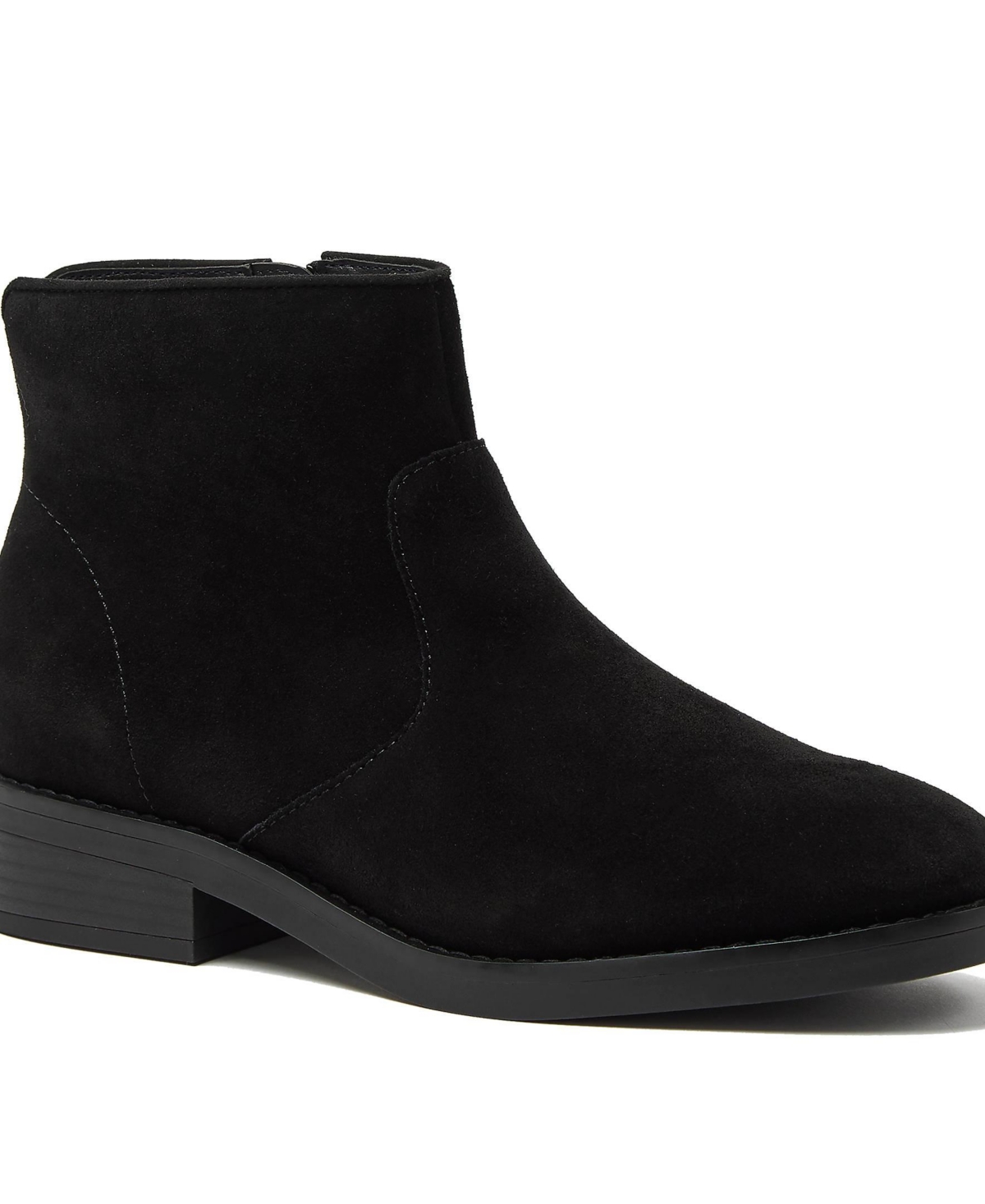 Lands' End Women's Detailed Suede Zip Ankle Booties
