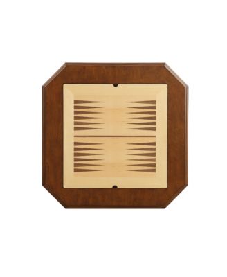 20" Cherry-Finish Reversible Game Table with 3-in-1 Chess, Checkers & Backgammon Tray and Storage Drawers