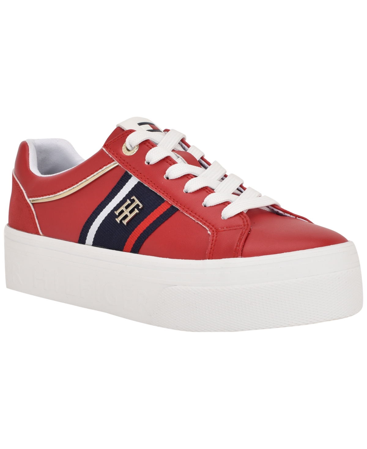 Tommy Hilfiger Women's Badria Logo Platform Sneakers - Red