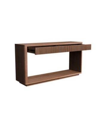 Streamdale 60" Modern 2-Drawer Fluted Console Table - Walnut