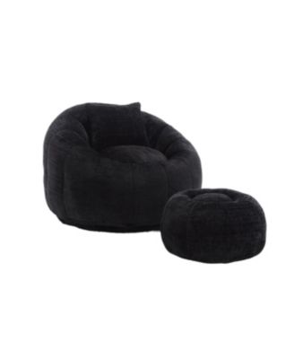 Modern Bean Bag Chair with Ottoman for Adults