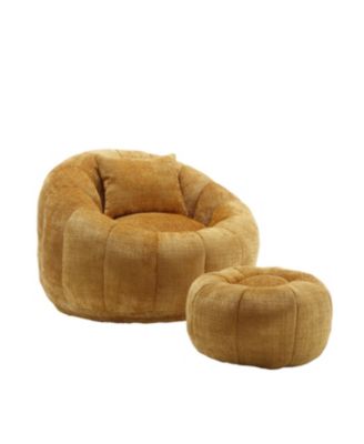 Modern Bean Bag Chair with Ottoman for Adults