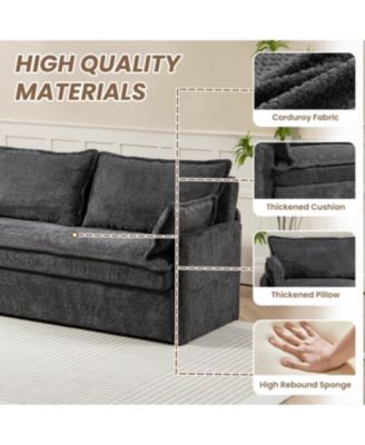 Streamdale Ergonomic Sofa Bed with Storage & Charging - Corduroy Convertible Sleeper
