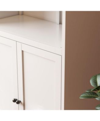 Metal Kitchen Pantry Cabinet - 72" Tall Storage with Adjustable Shelves (White)