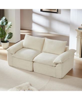 Modern corduroy cloud sofa, comfortable & combinable for living rooms.