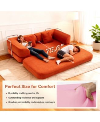 Floor Couch Sofa Bed Convertible Blanket Pillow Enhanced Frame