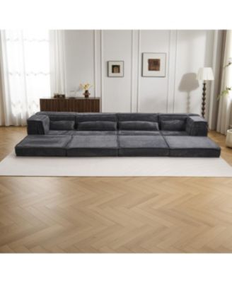 Compression Sofa, Convertible Floor Sofa Bed, Modular Sectional Sofa, Dark Grey