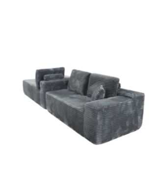 Streamdale Cloud Sectional Couch, L-Shape Chaise, Modern Modular Sofa, Grey