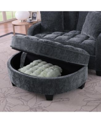 Two-seater sofa with storage chaise longue and throw pillows - Black