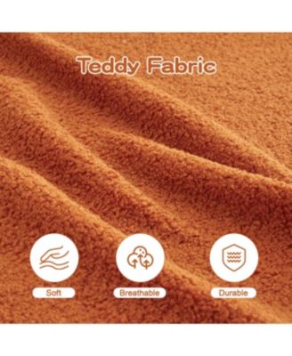 Streamdale Soft Teddy Fabric Boneless Sofa, No Assembly, Anti-Slip, 32D Sponge, Orange