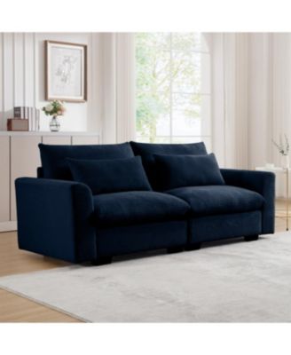 Streamdale Modern 2 Seater Corduroy Sofa with Armrests for Living Room, Blue