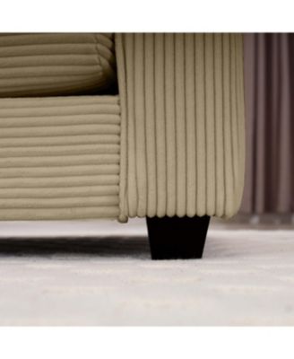 Streamdale Corduroy Two-Seater Sofa with 2 Footrests and Ottoman