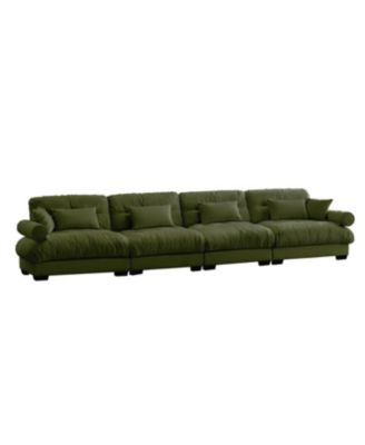 Streamdale Super Comfort Oversized Modular Velvet Sectional Sofa Couch with Ottoman