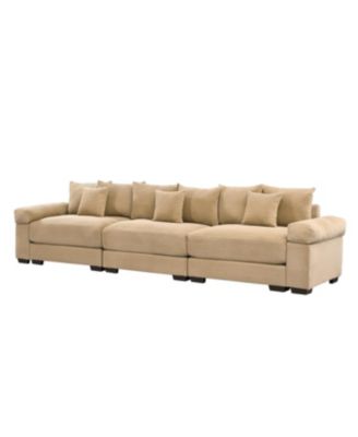 Streamdale Oversized Cloud Modular Sectional Couch, Premium Corduroy 3-Seater Sofa, Camel