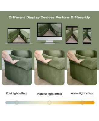 Streamdale 92" Oversized Cloud Modular Sectional Couch, Soft Corduroy, Chaise, 6 Pillows, Green