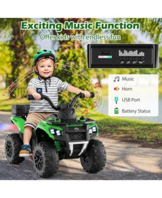 6V Kids Ride-On ATV with Spray Function, Music, and Rear Storage Box