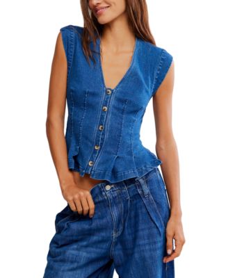 Women's Dylan Pleated Denim Vest Top