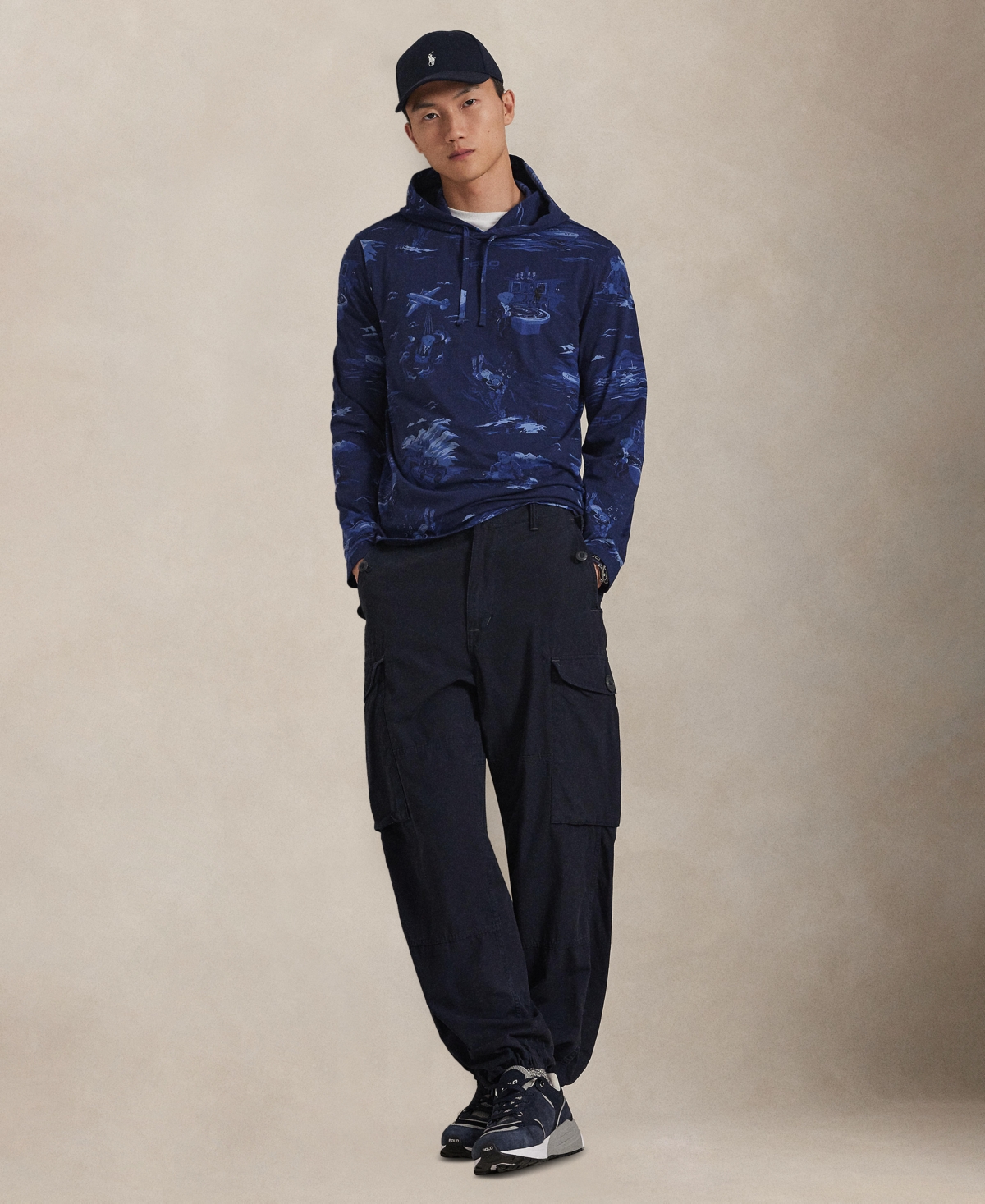 Polo Ralph Lauren Men's Long-Sleeve Animated Hooded T-Shirt