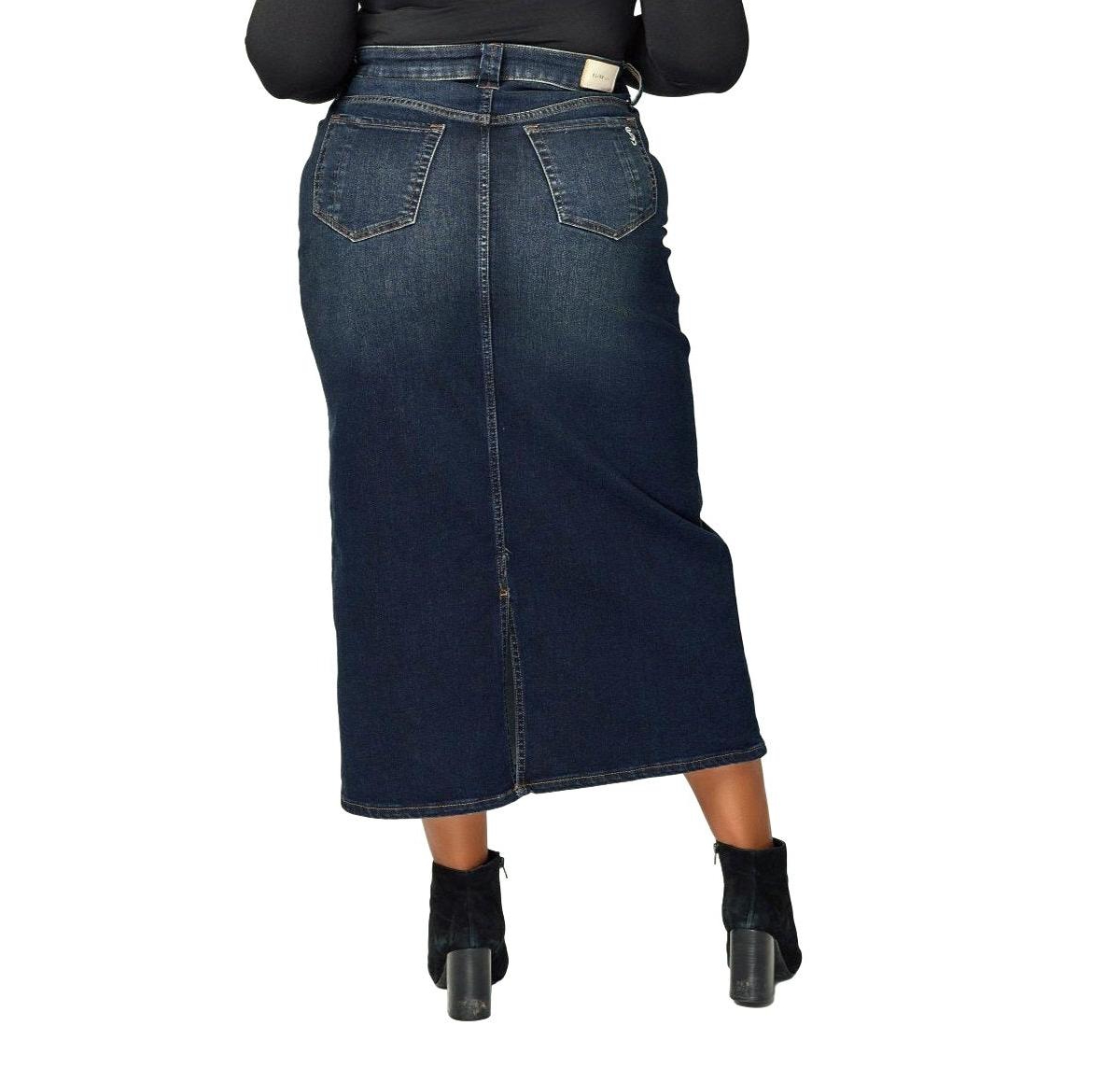 Slink Jeans Women's Denim Maxi Skirt 37"length with side vents