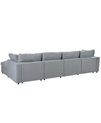 Large U-Shaped Sectional Sofa with 2 Ottomans, Chenille Fabric, Modular Design