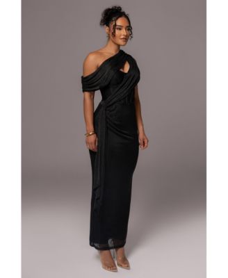 Women's Metallic Celestina Draped Maxi Dress