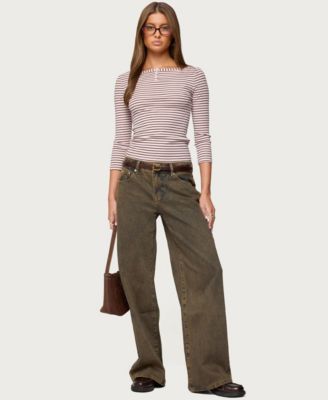 Women's Avigyle Striped Boat Neck Top