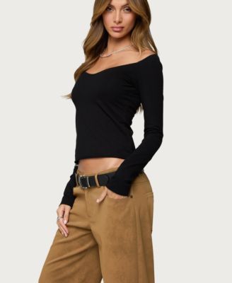 Women's Nattie Off Shoulder V Neck Top