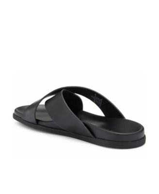 Men's Jake Dress Casual Cross-Strap Leather Slide Sandal