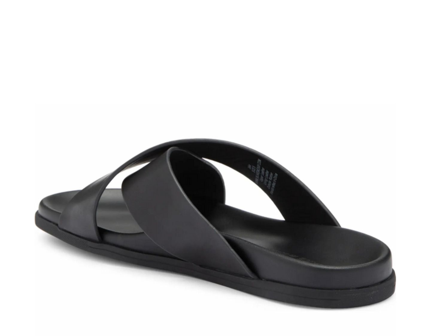 Мужские сандалии Blake McKay Jake Dress Casual Cross-Strap Leather Slide Sandal, цвет: Чёрный — фото 3
