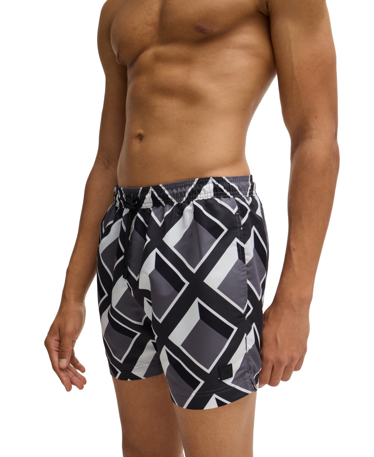 Boss by Hugo Men's Drawstring Printed Swimsuit