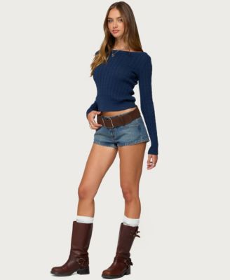 Women's Larah Boat Neck Cable Knit Sweater