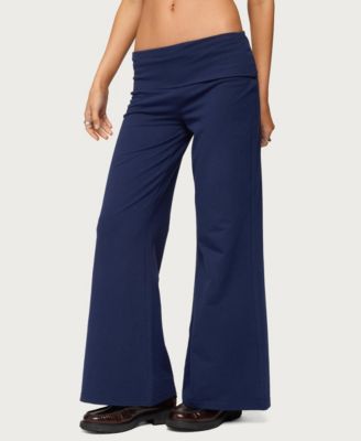 Women's Wide Leg Fold Over Pants