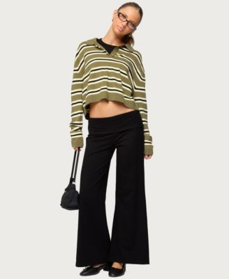 Women's Wide Leg Fold Over Pants