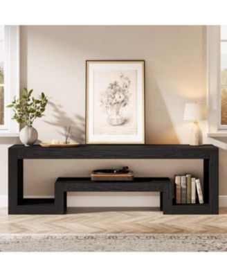 63-Inch TV Stand for 55/60/65/75-Inch TVs, Farmhouse Entertainment Center, Rustic Brown