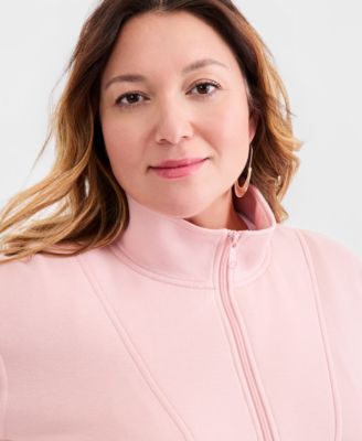 Plus Size Luxsoft Fleece Quarter-Zip Tunic Sweatshirt