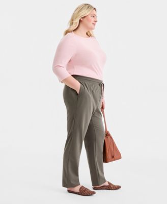 Plus Size Knit Pull-On Pants