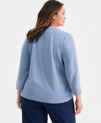 Plus Size Lux Soft Fleece Long-Sleeve Knit Top
