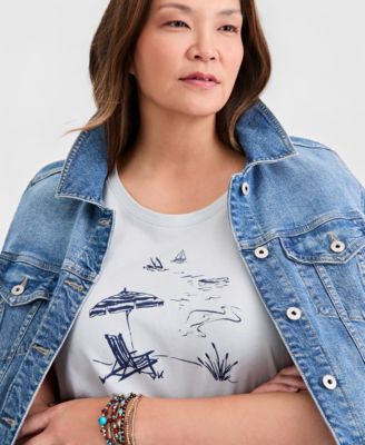 Plus Size Perfect Crewneck Short-Sleeve Top