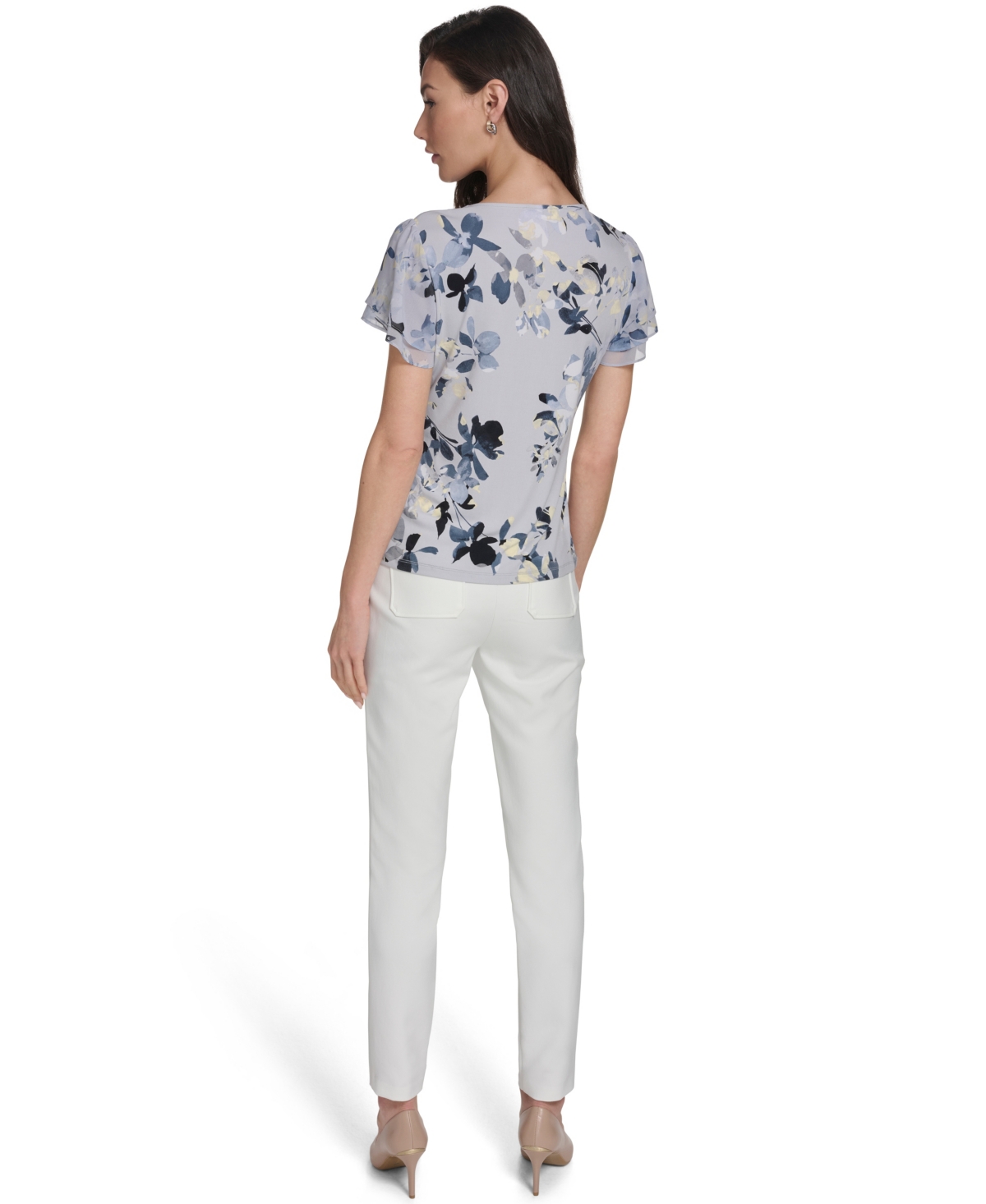 Calvin Klein Women's Printed V-Neck Top