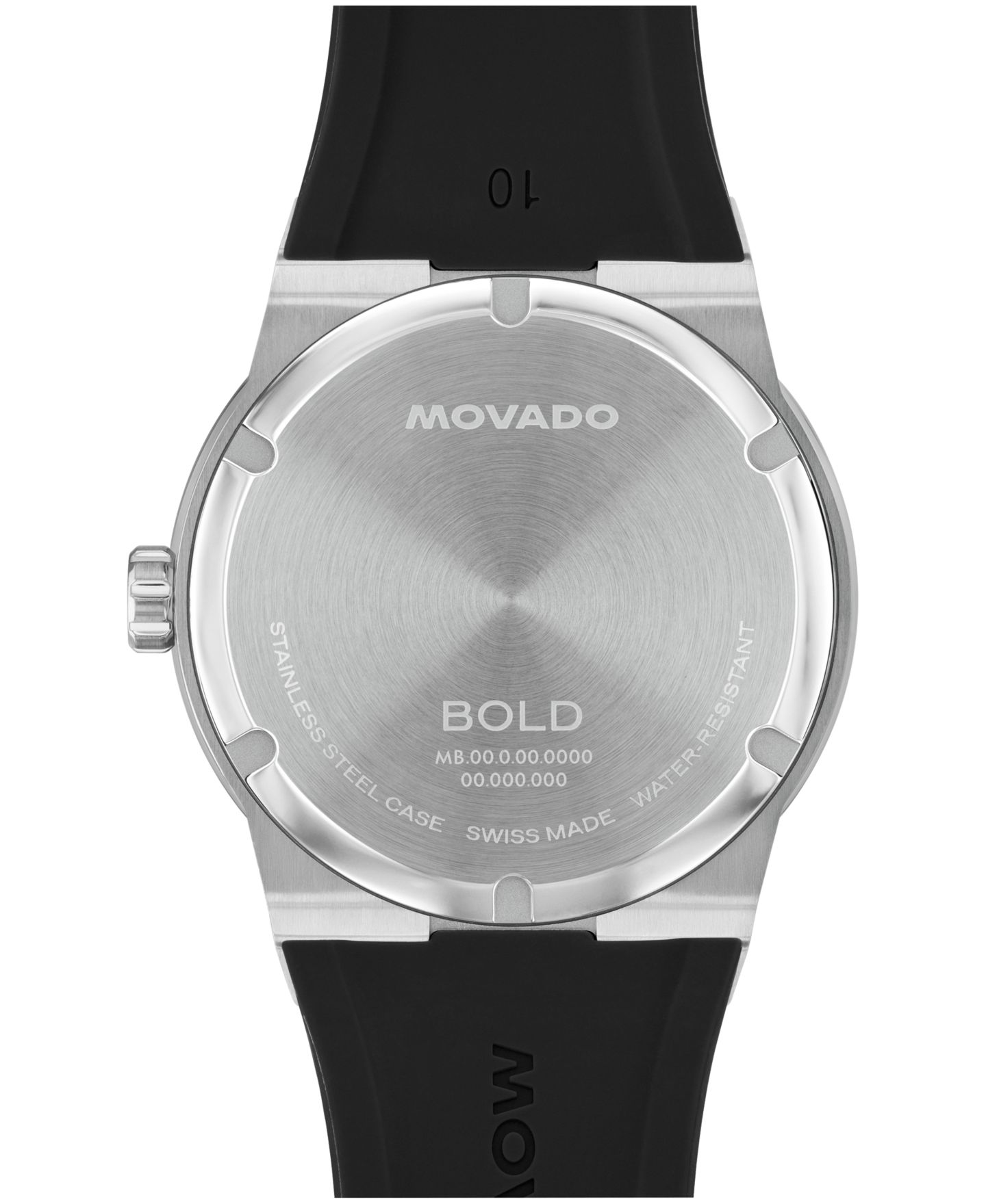 Мужские часы Movado Bold Fusion, швейцарский кварц, чёрный силиконовый ремешок, 42.30 мм — фото 3